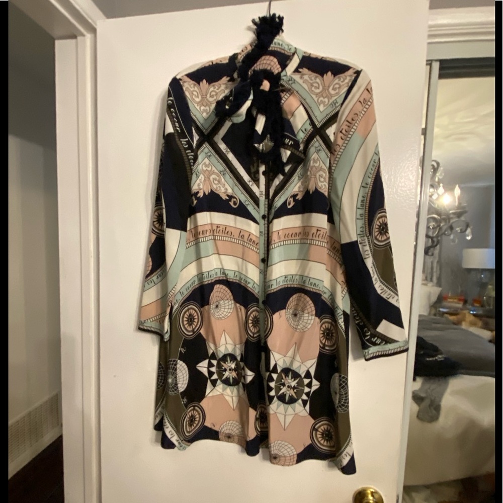 Tory Burch Multi-Color Printed Midi Dress (Black, Cream, Blush, Sage)